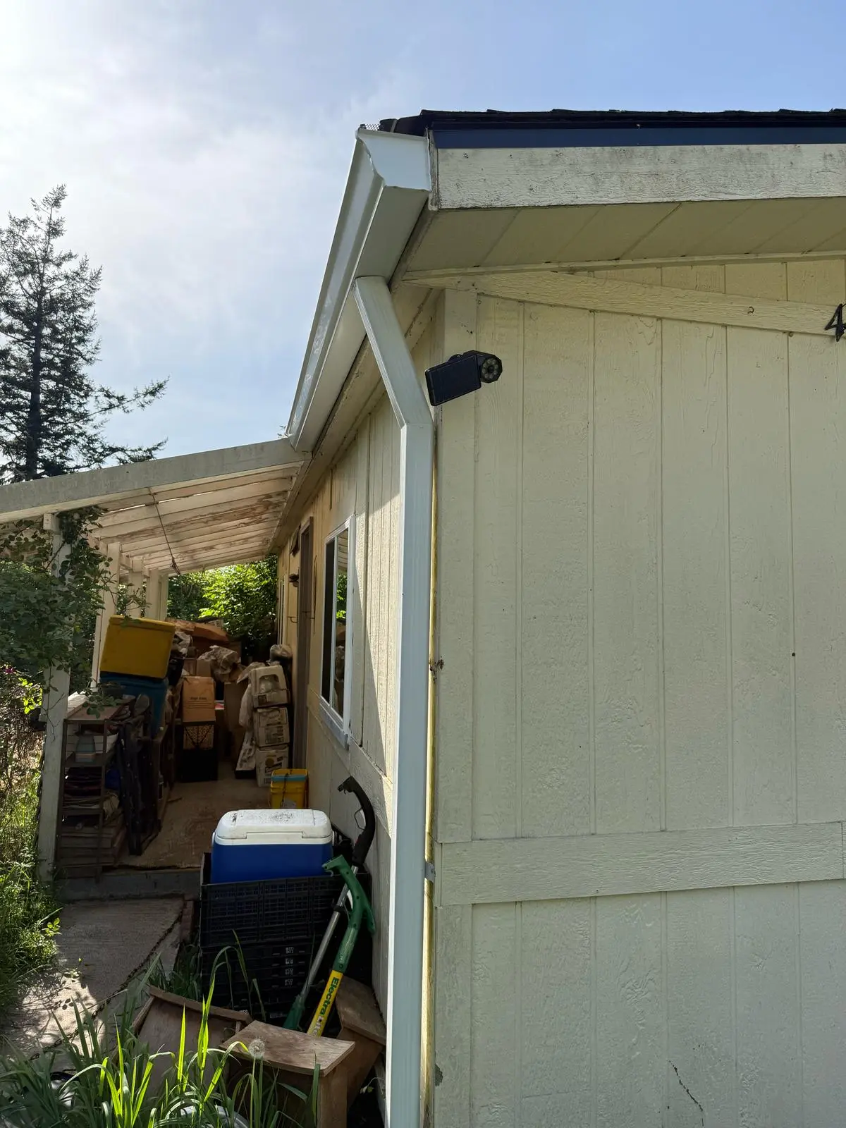 New seamless aluminum gutters installed by Valentin Roofing — clean finish